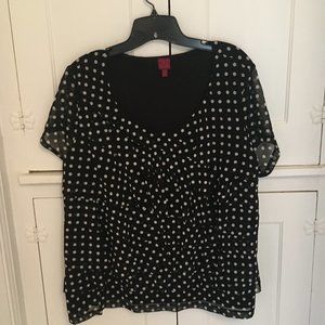 212 Collection Black & White Short-Sleeved Top-2X